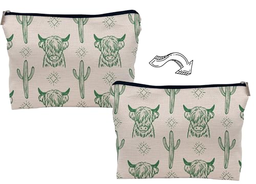 Image of Green Cow Makeup Bag - Cowgirl Stuff, Western Gifts