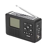 lisutupode Tragbare Handkurbel, Wetterradios mit 2000 mAh, mit Kurbel und Solarladefunktion, Kurbelradio mit Handy-Ladefunktion