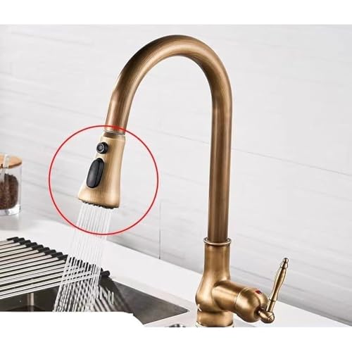 Robinet de cuisine copper rétro avec lavabo rétractable pratique - 5
