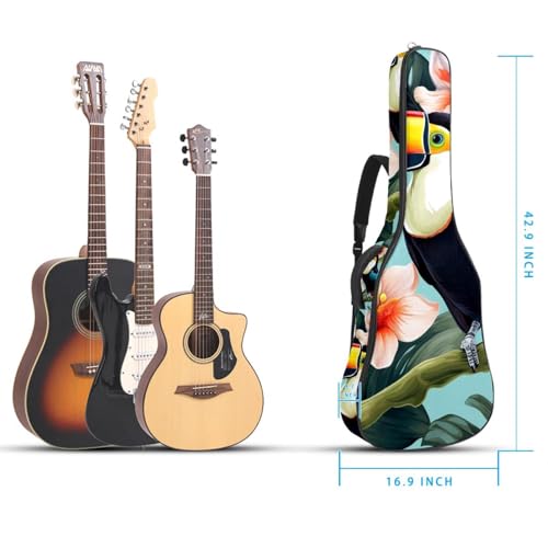 Housse de guitare imperméable motif toucan avec multiples poches de rangement - 5