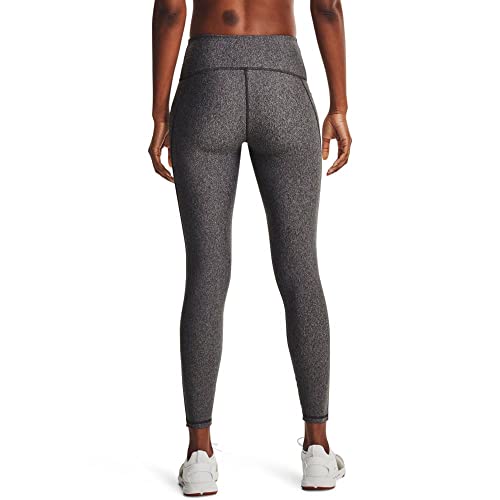 Under Armour Womens HeatGear Armour High No-Slip Waistband Pocketed Leggings , Charcoal Light Heather (019)/White , X-Small
