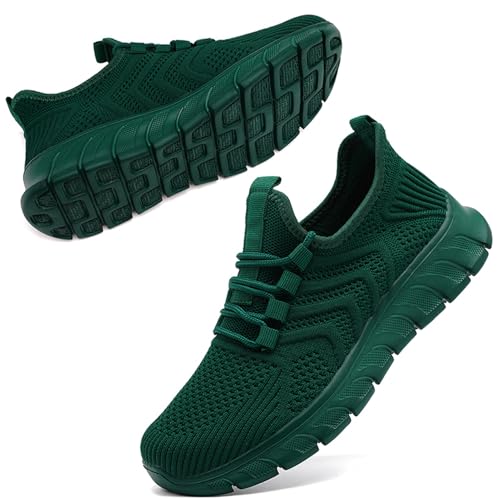 Women Tennis Shoes Running Walking Gym Sneakers Workout Fashion Atheltic Slip On Breathable Light Hikking Comfortable Jogging Shoe Green Size 9