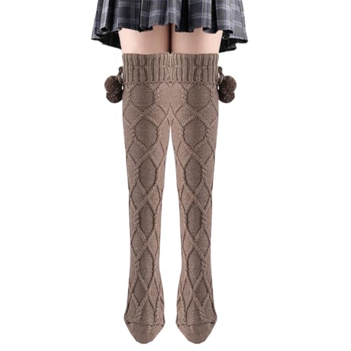 Petunny Women Thigh High Socks Over The Knee Cable Knit Boot Socks Fashion Long Leg Warmers