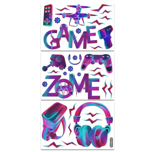 JYNVO Pegatinas de Pared Gamer Fluorescentes, Vinilos