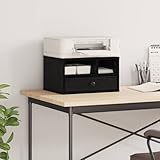 Matériau: Bois d'ingénierie Générique Support d\'imprimante avec tiroir Chêne Noir 40 x 32 x 24 cm,Appareils électroniques,Imprimantes, photocopieurs, scanners et fax,Accessoires pour imprimantes,Noir,7.89 KG,886030