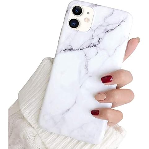 Hapitek Compatible with iPhone 12 Case and iPhone 12 Pro case Marble Case White Black Slim Soft Flexible TPU Protective Phone Case for Men Women for iPhone 12/12 Pro 6.1" 2020 Cover