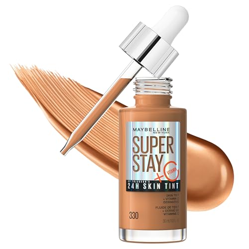 Image of Maybelline Super Stay Up to 24HR Skin Tint, Radiant Light-to-Medium Coverage Foundation, Makeup Infused With Vitamin C, 330, 1 Count