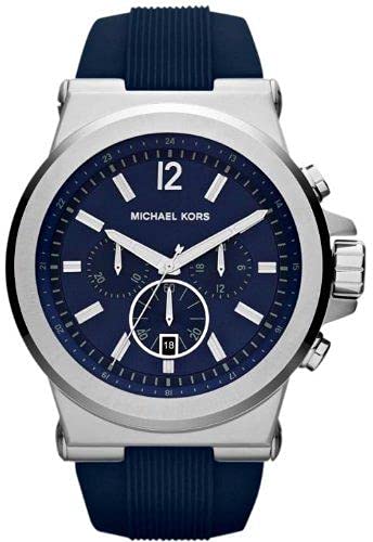Michael Kors Dylan Chronograph Watch MK8303 with blue dial and silicone strap