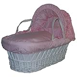 Jillyraff Plain Pink Moses Basket Dressing Set