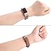 Mornex Replacement Leather Band Compatible with Fitbit Charge 2, Classic Genuine Leather Wristband for Men Women (Brown-Silver Buckle)