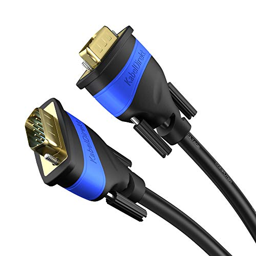 KabelDirekt 10m Cavo VGA, 15-Pin, Supporta Full HD...
