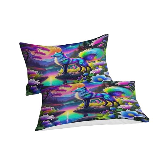 Ensemble de lit imprimé 3D renard double, le cadeau de décoration idéal pour enfants