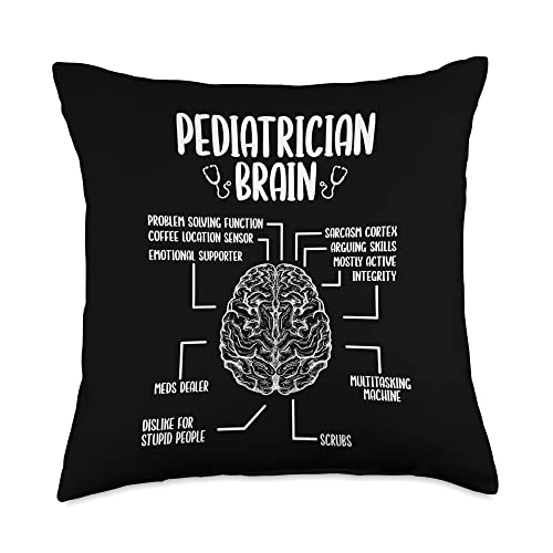Pediatrician Essentials Children Doctor Accessoires Badge Throw Pillow