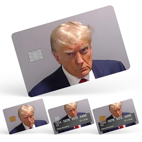 Trump Mugshot Credit Card Skin Debit Card Stickers for Key, Debit, Credit, Bank Card 4PCS Card Skin for Adults, 002432a