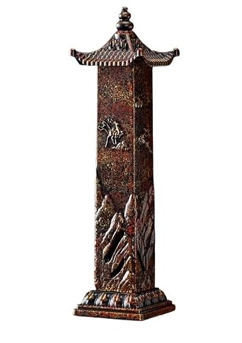 Vamior Copper Alloy Incense Holder Box for Sticks Ash Catcher Burner(B)