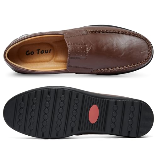 Image of Go Tour Men's Casual Leather Fashion Slip-on Loafers Shoes
