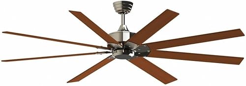 Miniatura 1 de Levon Custom - Ventilador de techo de 8 aspas, 15.58 pulgadas de alto y 72 pulgadas de ancho, acabado de níquel cepillado, color cereza