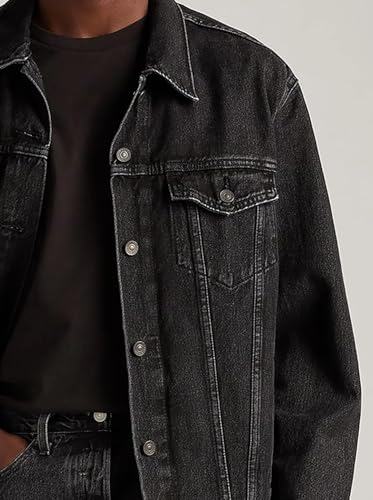 Image of KOTTY Men's Stylish Black /Blue Denim Jacket for Winter Casual Biker Riding Wear Trendy Upper Jeans Look Outfit