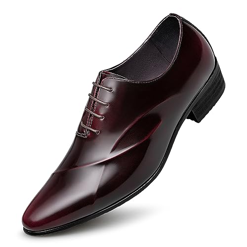 ZRO Men's Lace Up Formal Modern Oxford Dress Shoes Wine US 11 by ZRO - Used condition - US$100.24