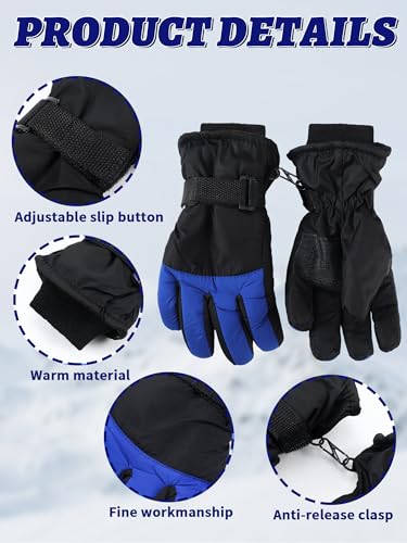 Image of Bencailor 3 Pairs Kids Ski Gloves Children Winter Gloves