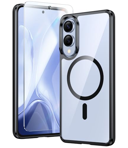 Image of FNTCASE for Samsung Galaxy S25-Edge Case: Clear Magnetic Military Grade Drop Protection Anti Yellowing Cell Phone Cover - Rugged Shockproof Protective Bumper Transparent Phonecase