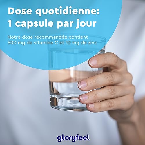 Vitamine C + Zinc 365 Gélules pour 1 An, Pour Fatigue, Système Immunitaire Adulte & Peau (EFSA), Vitc C Acide Ascorbique (Antioxydant) Enrichie avec Zinc pour une Absorption Rapide, Sans Additifs – vue 7