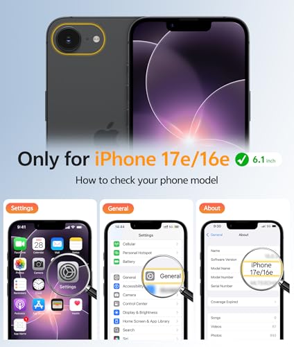 Image of FNTCASE for iPhone 17e Case: iPhone 16e Phone Case [Compatible with Magsafe] Translucent Matte Cases with [Screen Protector] Military Grade Shockproof Protective Phone Cover - Purple