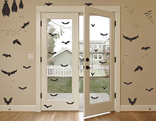 Mozamy Creative Halloween Bats Wall Decals Halloween Décor Black Bats Decals Halloween Decorations #TOP1