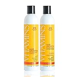 Natural Hair Growth Vitamins Shampoo Conditioner - with Argan Oil & Biotin for Hair Regrowth and Thickening, Hair Loss Treatment for Alopecia, Biotin Shampoo and Conditioner for Men and Women, 2 Pack
