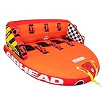 Airhead Great Big Mable, 1-4 Rider - Inflatable Towable Tube for Boating and Water Sports, Heavy Duty Full Nylon Cover & Zipper with EVA Foam Pads, Easy Inflating & Deflating, Dual Tow Points