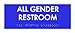 All Gender Restroom Identity Sign 8" x 3" with Braille - ADA Compliant (Sapphire Blue/White)