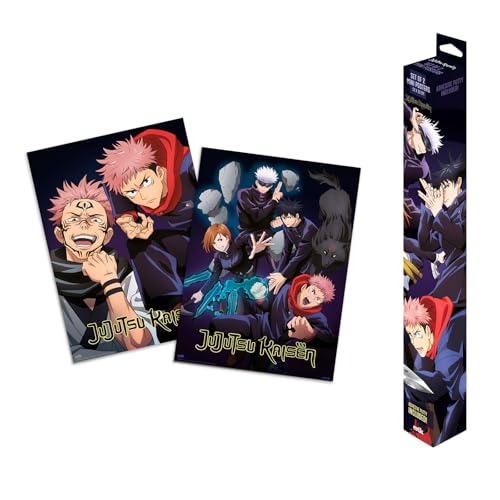 Grupo Erik Póster Jujutsu Kaisen Manga – Juego de 2 mini pósteres de 38 x 52 cm – Se envía enrollado en una caja protectora – Mercancía de Jujutsu Kaisen
