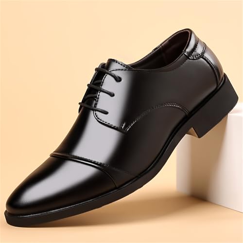 Image of Men's Vintage Cap Toe Dress Shoes Classic Formal Oxford Soft Leather Shoes Business Derby for Men