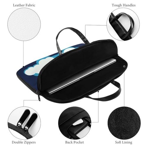 Bolso para portátil impermeable de 17 pulgadas con nubes blancas miniatura 4