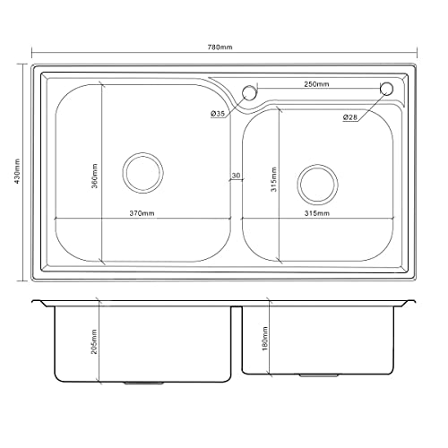 Cuba Pia Gourmet Dupla Prata Cozinha Aço Inox C/Acessórios 78x43 - Brinovar