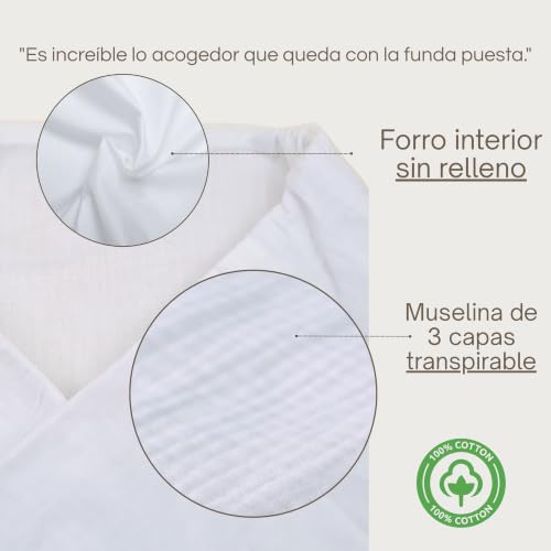 Miniatura 8 de Thermikoa Kit Funda Capazo Universal De Bambula 100 Algodón Sabana Bajera Salvababas Bebé - Cubre Paredes De Capazo Forrada Para Proteger Y Darle Más Confort Al Carrito Del Bebé