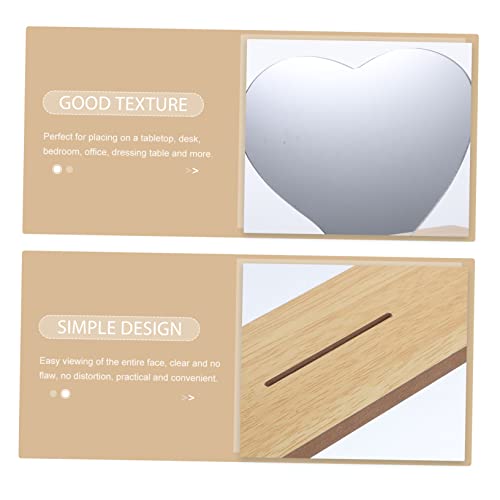 Espejo de maquillaje de escritorio forma corazón irregular miniatura 2