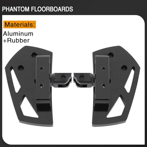 Image of Motorcycle Floorboards Phantom Front Foot Pegs Footrest for Harley Softail 2018-2024 Fat Boy Street Bob Low Rider Sport Glide Slim Fatbob Breakout 114 (Black)