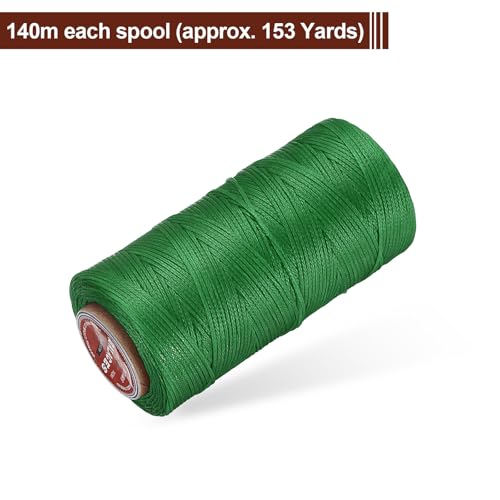 Hilo encerado plano para cuero 140m 1.2mm color verde oscuro miniatura 3