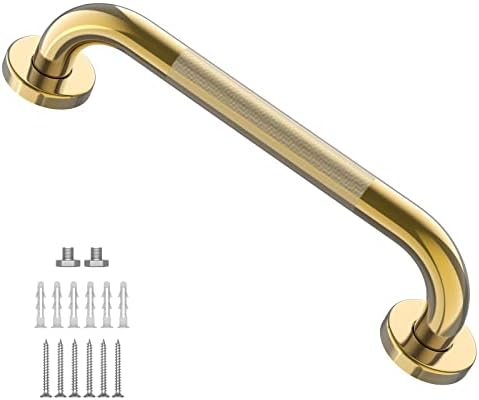 Amazon.com: HomGoo 16 Inch Anti Slip Shower Grab Bar Brushed Gold ...