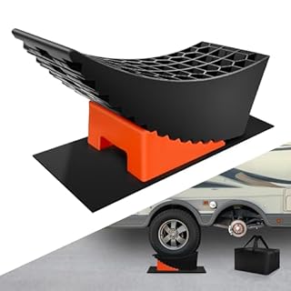 ROBLOCK Tandem Trailer Tire Change Ramp, Tire Lifts Up to 6.3", Raised Tire Change Ramp for Trailers Campers, RV Leveling Blocks with Chocks, Carry Bag, Dual Axle Tandem Wheel Aid,1 Pack