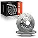 A-Premium 2-PC Set 12.99 inch (330mm) Rear Drilled and Slotted Disc Brake Rotors Compatible with BMW 330i/335i/340i xDrive, 430i, 328i, 330i, 335i, 340i, 330i/335i/340i GT xDrive