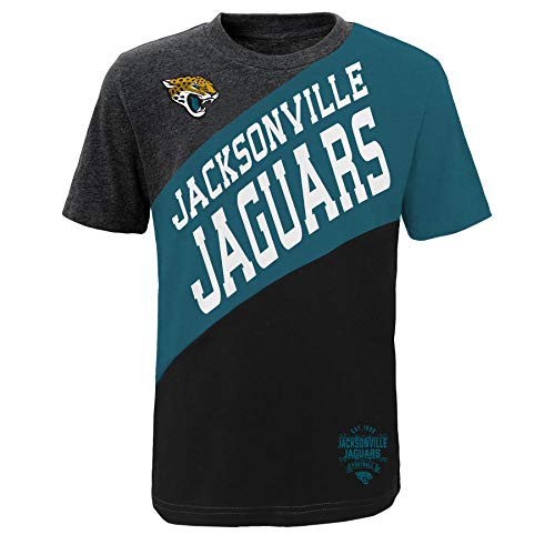 Outerstuff NFL Youth Boys (8-20) Fresh Short Sleeve Color Block Tee, Jacksonville Jaguars X-Large (18-20)
