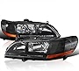 SPEC-D TUNING JDM Black Headlights Compatible with 1998-2002 Honda Accord Sedan Coupe L+R Pair Headlamps Assembly