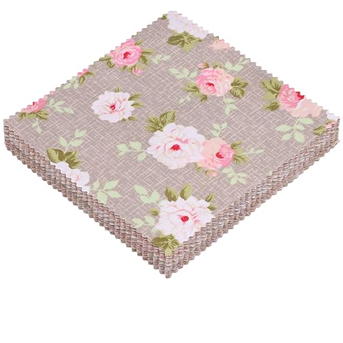 42 5-inch Cotton Fabric Squares Bundles, Charm Packs for Quilting
