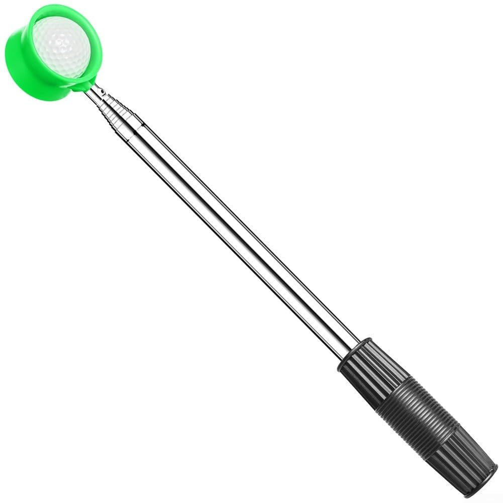 For Water Rescue Golf Ball Retriever en acier inoxydable, design télescopique pour une utilisation facile (vert, 3,7 m)