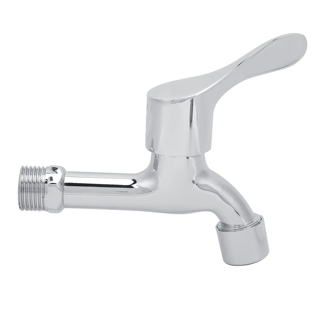 Water Tap G1 2in Zinc Alloy Chrome Plated Single Cold Water Sink Water Tap Bathroom Faucet Lavatory Washbasin — view 7