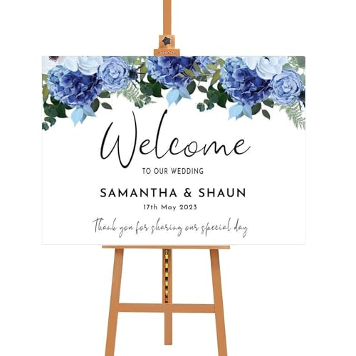 Navy & White Wedding Welcome Sign, Made from 5mm Foamboard, Matching Items Available in our Amazon Store