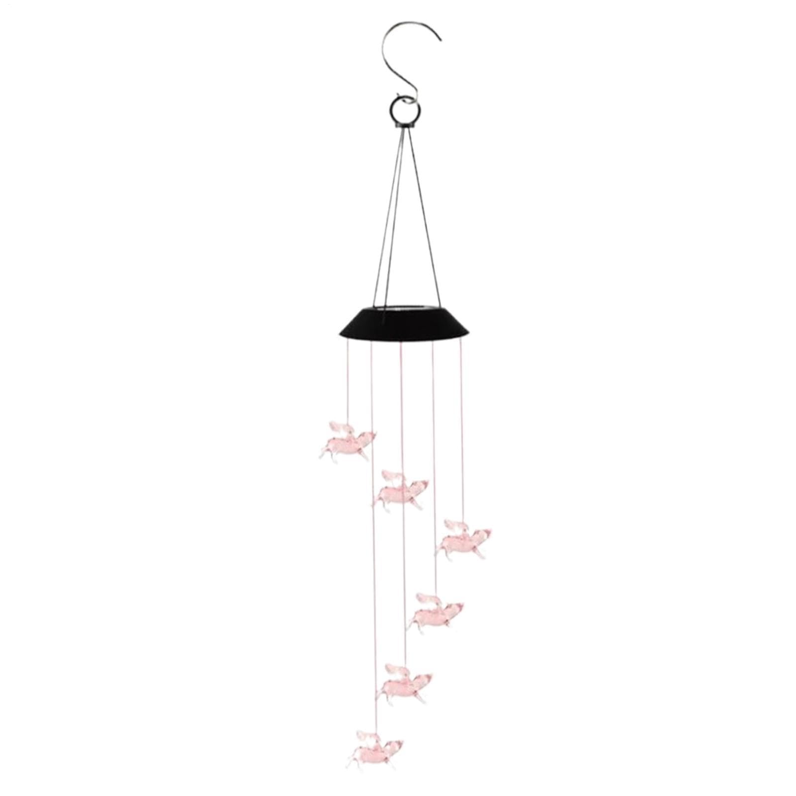 Carillon éolien étanche avec lampe solaire multicolore décoration extérieure de maison
