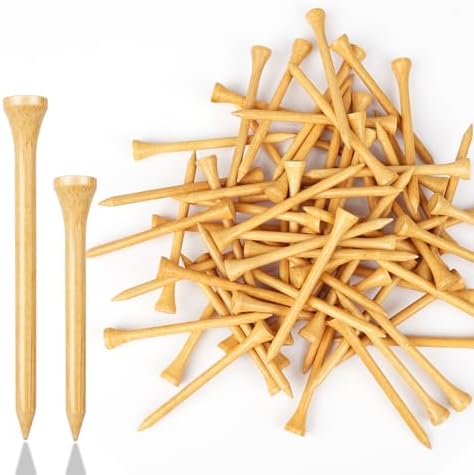Bamboo Golf Tees 200 Pack, 2-3/4", 3-1/4" Available, Reduce Frict...